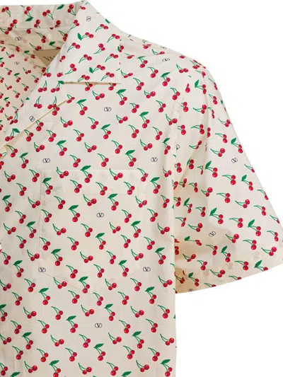 Valentino Cotton Poplin Bowling Shirt With Cherryfic Print