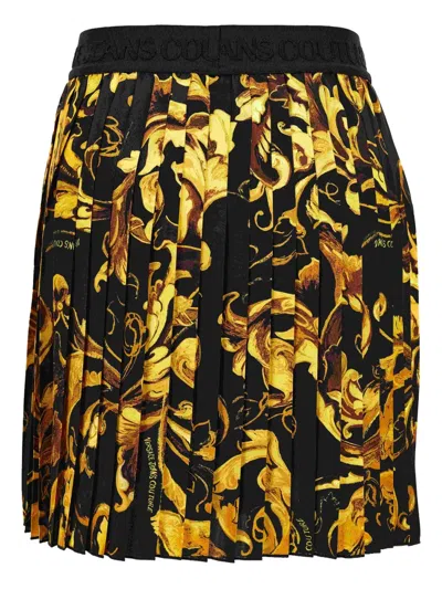 Versace Jeans Couture Baroque-print Pleated Mini Skirt