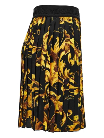 Versace Jeans Couture Baroque-print Pleated Mini Skirt