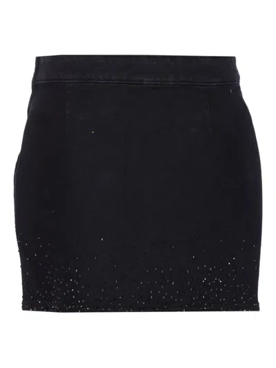 Liu •jo Embellished-crystal Pocket Mini Skirt In Black