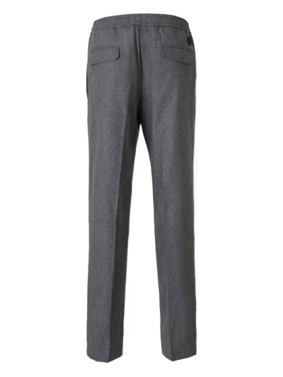 Moncler Logo Patch Drawstring Pants In Gray
