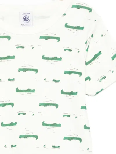 Petit Bateau Crocodile-print T-shirt (pack Of Two) In Green