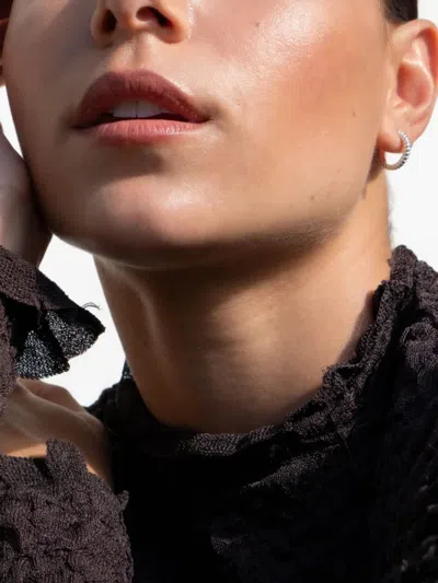 Dower & Hall Small Twist Hoop Earrings In Neutral