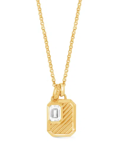 Dower & Hall Topaz Octagon Humbug Necklace In Gold