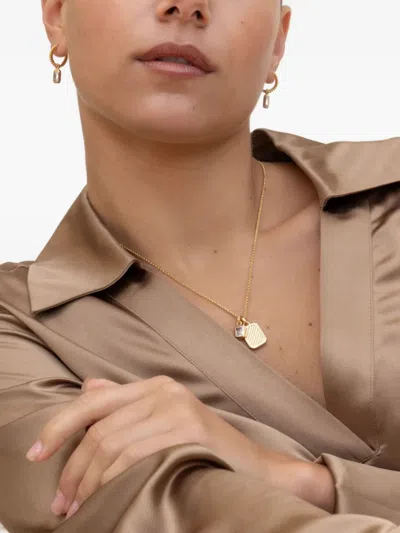 Dower & Hall Topaz Octagon Humbug Necklace In Gold