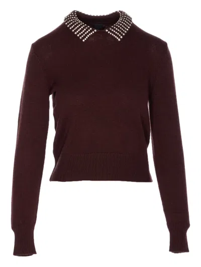Pinko Ventotene Sweater In Burgundy