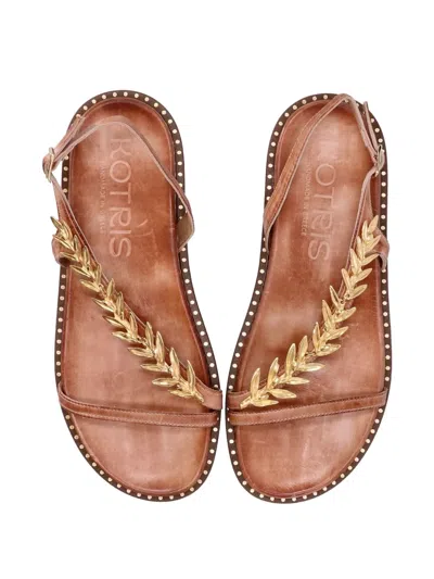 Kotris Sandals Leaf-embellished Slingback Sandals