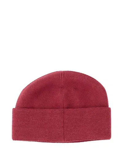 Valentino Cotton And Wool Beanie With Folded Cuff In Red