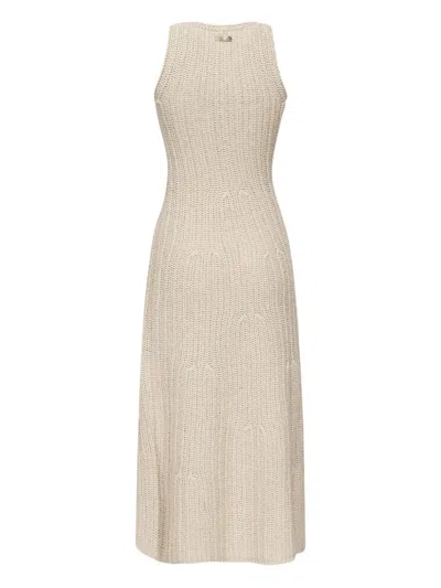 Max Mara Sleeveless Flared Maxi Dress In Neutral
