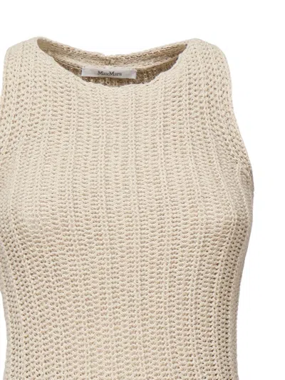 Max Mara Sleeveless Flared Maxi Dress In Neutral