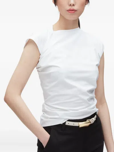 3.1 Phillip Lim Draped Cap-sleeve Tank Top In White