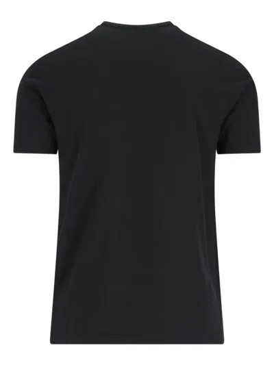 Zanone Round Neck Black Cotton T-shirt In Black