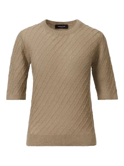 Fabiana Filippi Wool And Silk Sweater With Sequins In Neutral