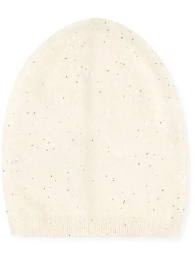 Fabiana Filippi Sequinned Beanie Hat In Neutral