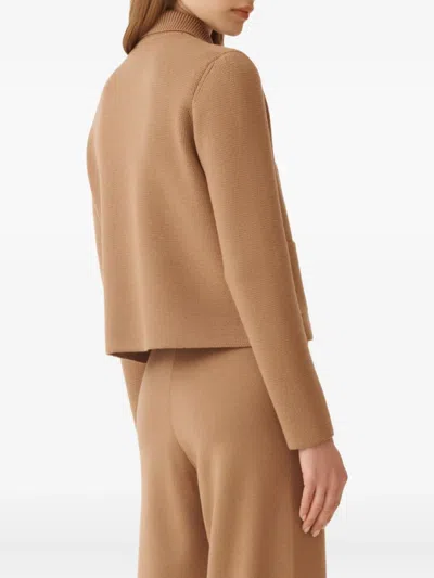 Fabiana Filippi Gold-button Wool Cardigan In Brown