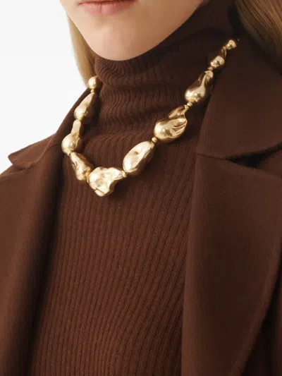 Fabiana Filippi Irregular-shape Bead Necklace In Metallic