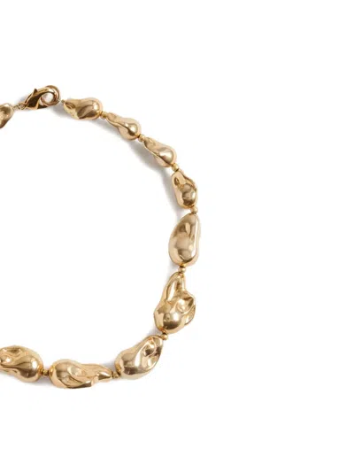 Fabiana Filippi Irregular-shape Bead Necklace In Metallic