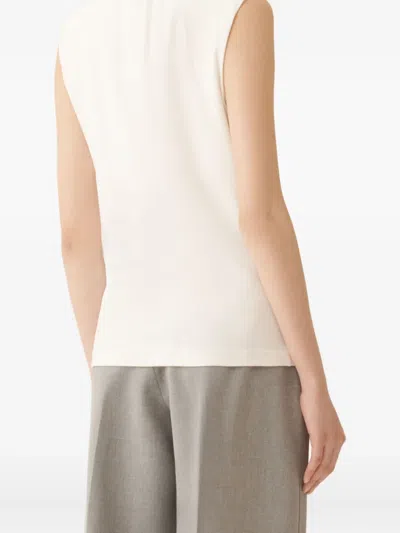 Fabiana Filippi Embellished Sleeveless Top In White