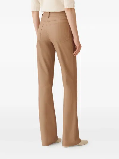 Fabiana Filippi Leather Flared Trousers In Brown