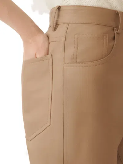 Fabiana Filippi Leather Flared Trousers In Brown