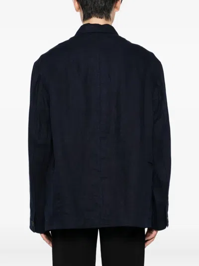 Ziggy Chen Linen Jacket In Blue