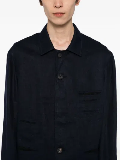 Ziggy Chen Linen Jacket In Blue