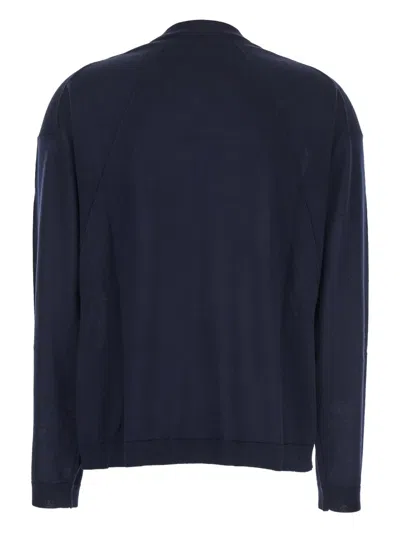 Semicouture V Neck Wool Pull In Blue
