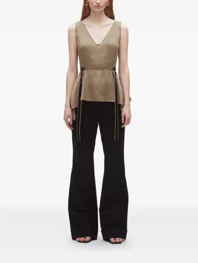 3.1 Phillip Lim V-neck Peplum Top In Brown
