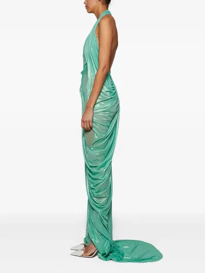 Di Petsa Siren Wetlook Halter-neck Dress