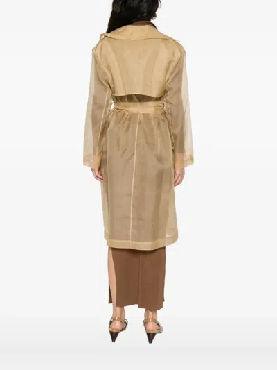 Antonelli Collar-buttoned Belted Trench Coat In Neutral