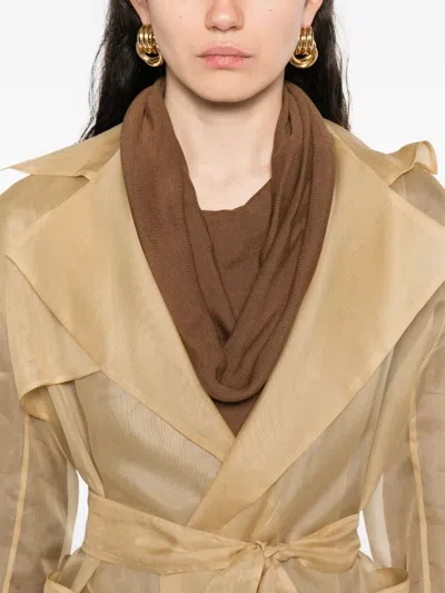 Antonelli Collar-buttoned Belted Trench Coat In Neutral