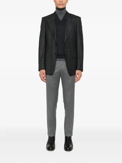Barba Napoli Napoli Pleated Wool Trousers In Gray