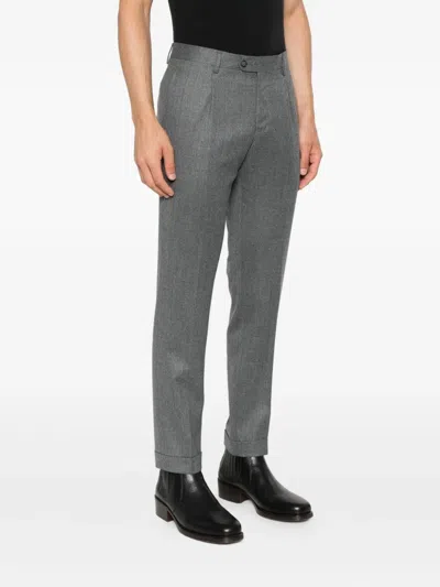 Barba Napoli Napoli Pleated Wool Trousers In Gray