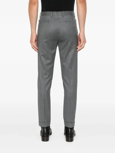 Barba Napoli Napoli Pleated Wool Trousers In Gray