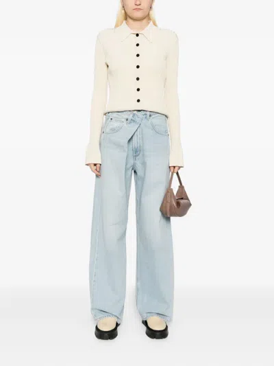 Agolde Fran Low Slung Straight Jean Milkshake