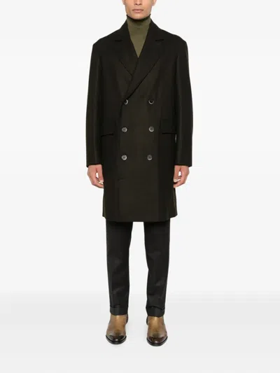 Barena Venezia Cappotto Doppio Petto Gazabin Caramal 75 Lana 25 Poliamidica Coats Green In Black