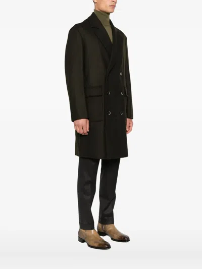 Barena Venezia Cappotto Doppio Petto Gazabin Caramal 75 Lana 25 Poliamidica Coats Green In Black