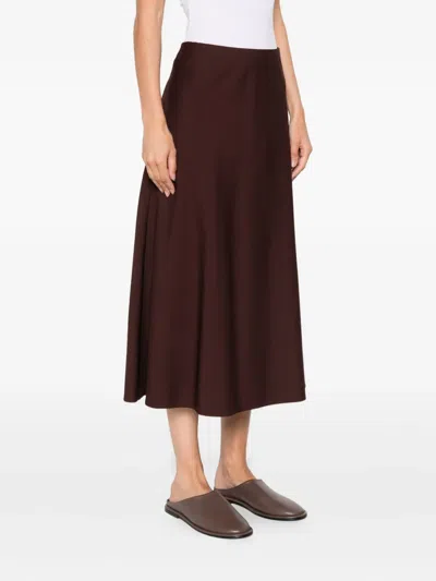 Brunello Cucinelli Flared Knitted Skirt In Burgundy