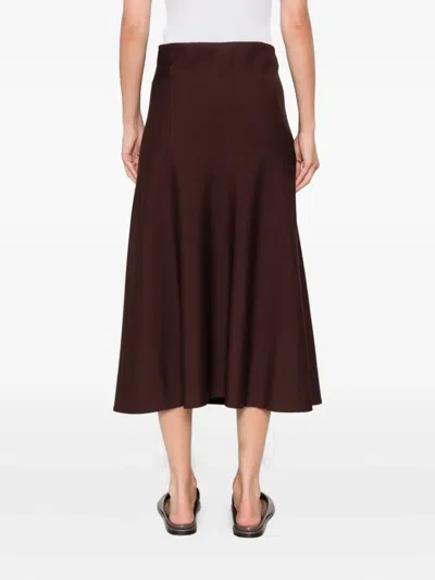 Brunello Cucinelli Flared Knitted Skirt In Burgundy