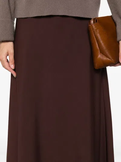 Brunello Cucinelli Flared Knitted Skirt In Burgundy