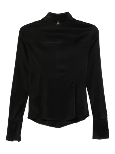 Patrizia Pepe Pointed-collar Blouse In Black