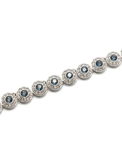 Swarovski Una Angelic Rhodium Plated Crystal Tennis Necklace In Metallic