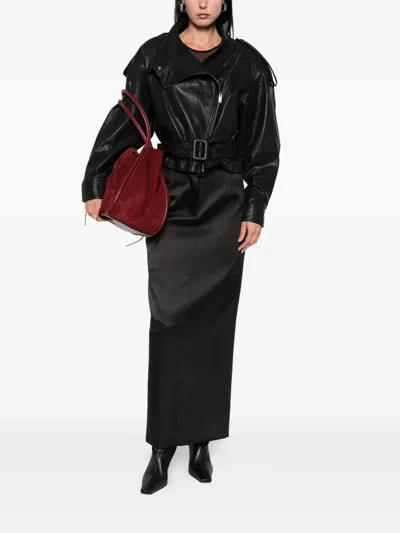 Ducie Grained Leather Jacket In Black