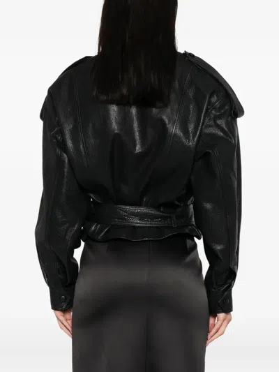 Ducie Grained Leather Jacket In Black