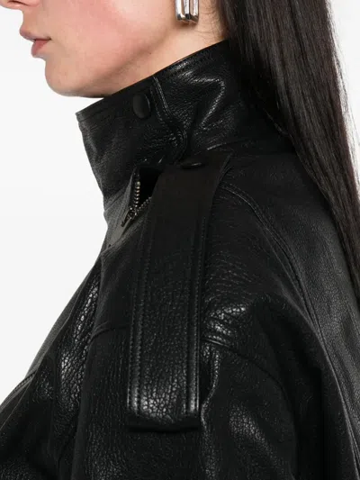 Ducie Grained Leather Jacket In Black