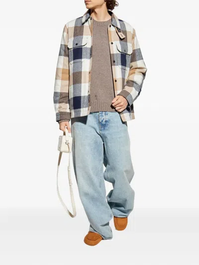 Woolrich Checked Wool Blend Shirt Jacket With Chest Pockets In Multi