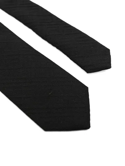 Balmain Striped Tie In Black
