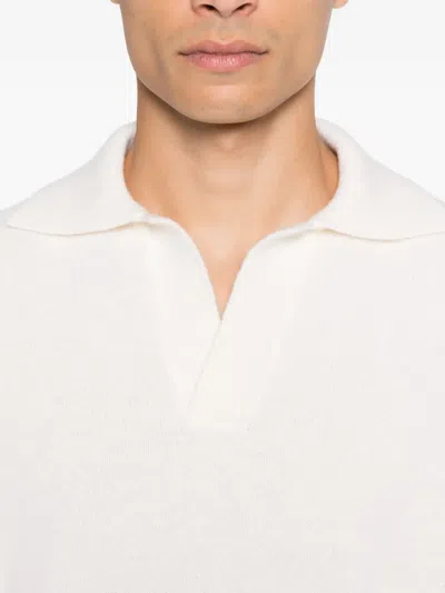 Roberto Collina Long Sleeve Ribbed Sweater In White