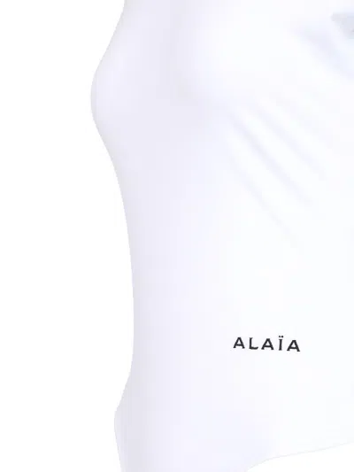 Alaïa Short Sleeves Bodysuit In White