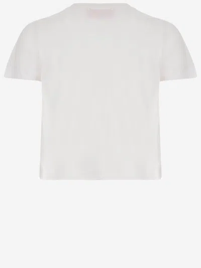 Diesel Cotton T-shirt With Sequin Logo In White